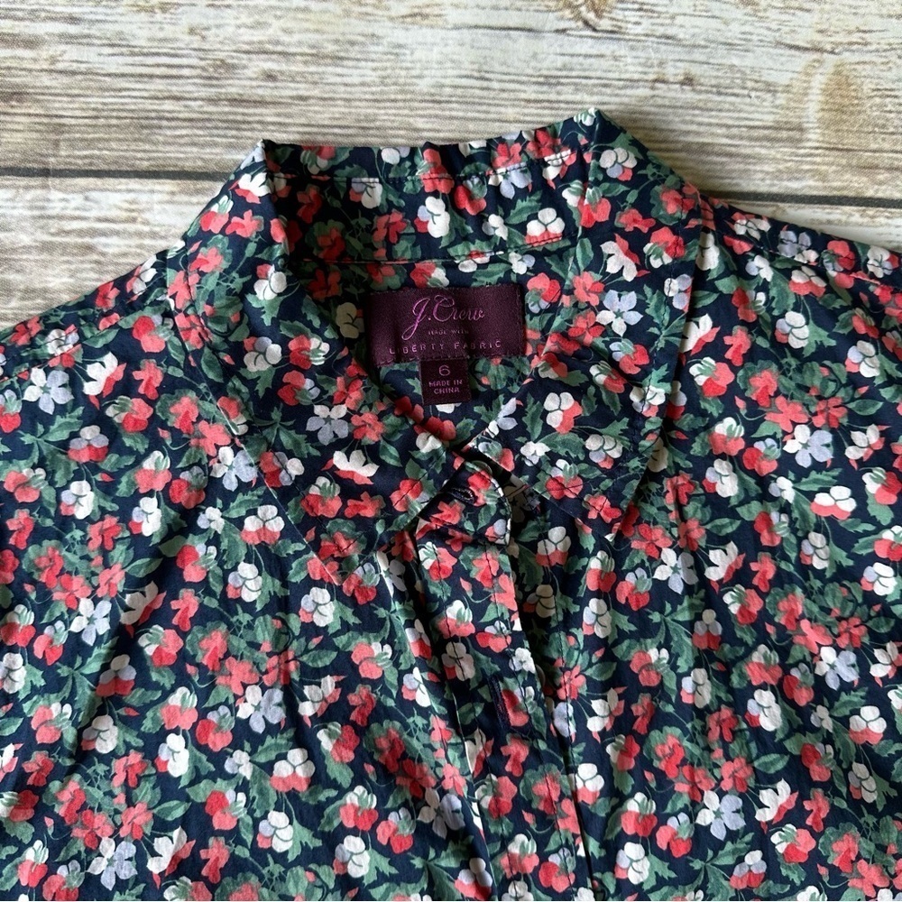 J. Crew Liberty Fabric Sarah Floral Shirt Sz 6 - Picture 7 of 12